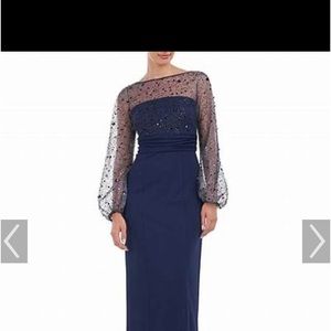 JS Collections Illusions Gown Navy Blue Size 12